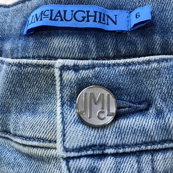 J McLaughlin womens 6 Clearwater light indigo front seam slight flare jeans - Picture 10 of 12